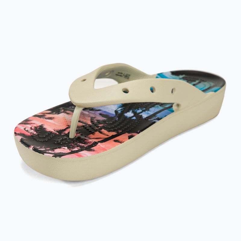 Flip-Flops Damen Crocs Classic Platform Retro Resort bone/multi
