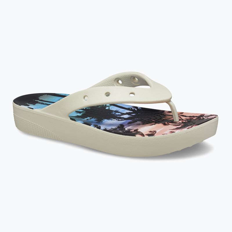 Flip-Flops Damen Crocs Classic Platform Retro Resort bone/multi