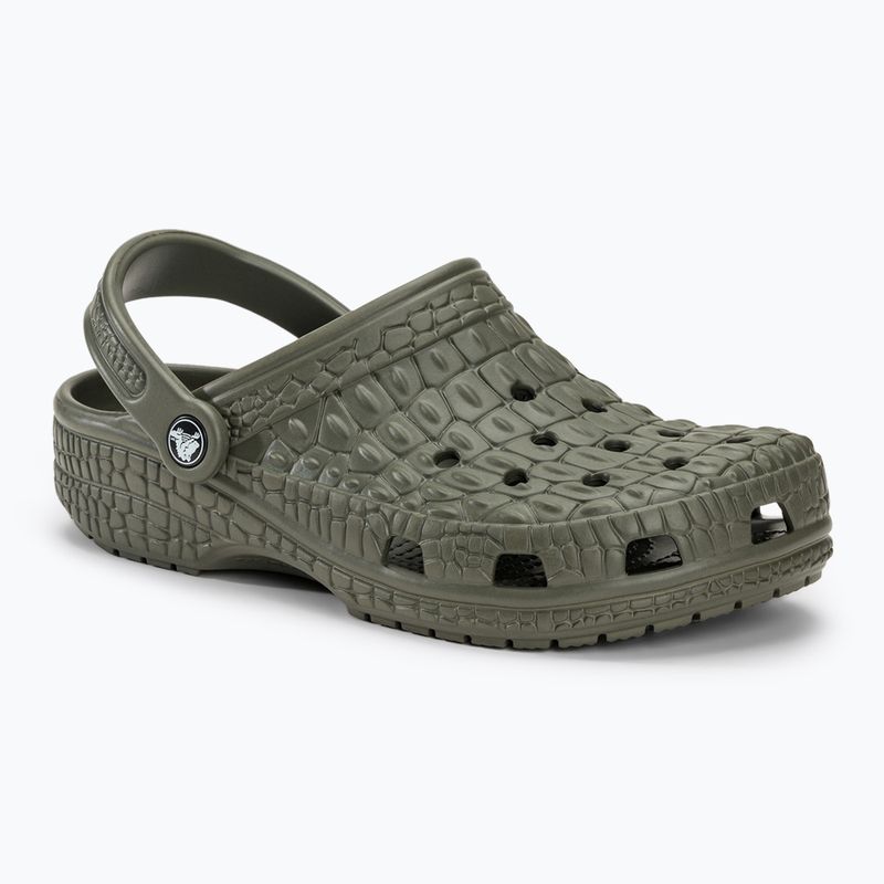Slides Schlappen  Crocs Classic Crocskin dusty olive 2