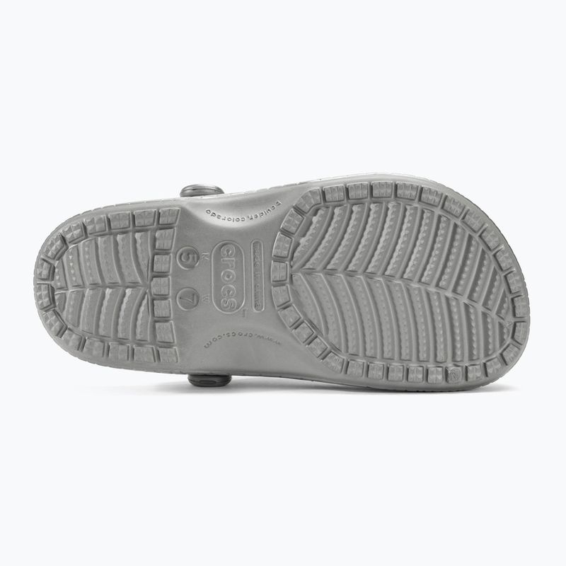 Slides Schlappen  Crocs Classic Metallic Crocskin silver 5