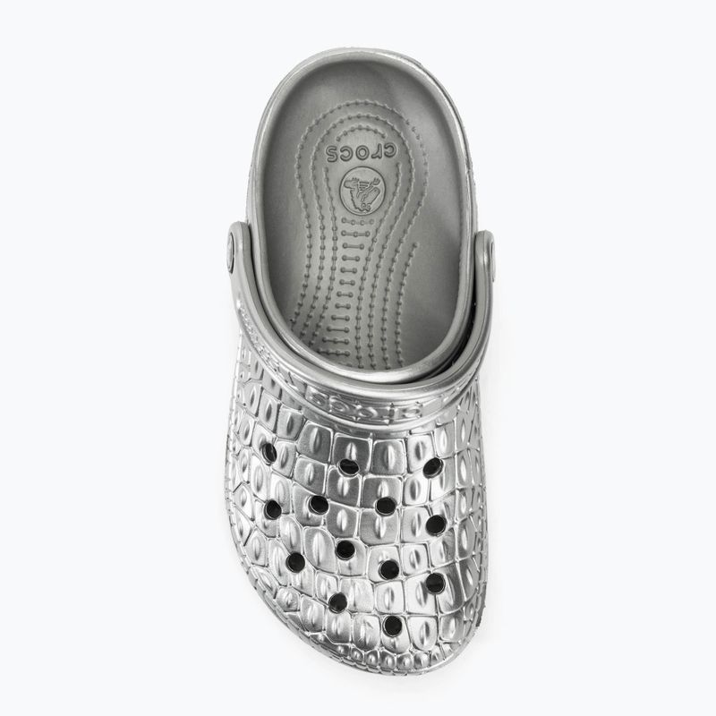 Slides Schlappen  Crocs Classic Metallic Crocskin silver 6