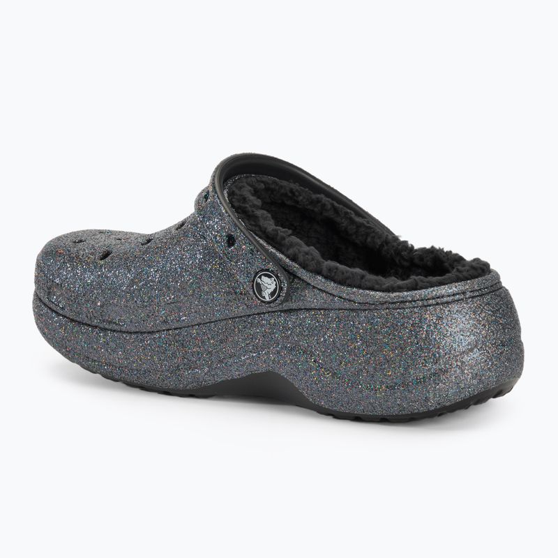 Crocs Baya Platform Lined Glitter Clog Damen schwarz vergoldet Flip-Flops 4