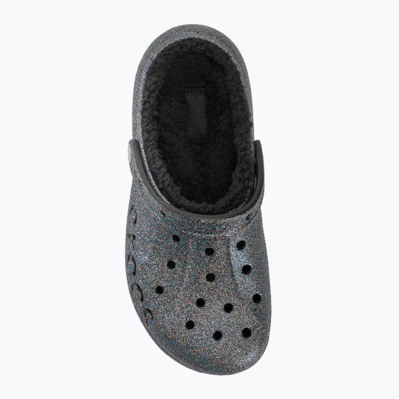 Crocs Baya Platform Lined Glitter Clog Damen schwarz vergoldet Flip-Flops 6