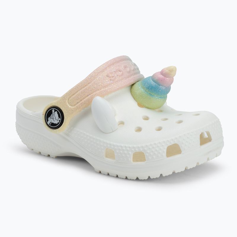 Crocs Classic IAM Rainbow Unicorn CgT Kreide Kinder Flip-Flops