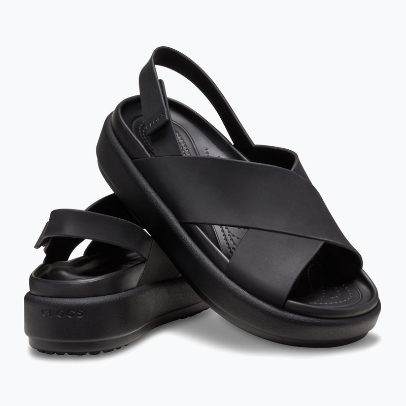 Crocs Brooklyn Luxe Cross Strap Damen Sandalen schwarz 12