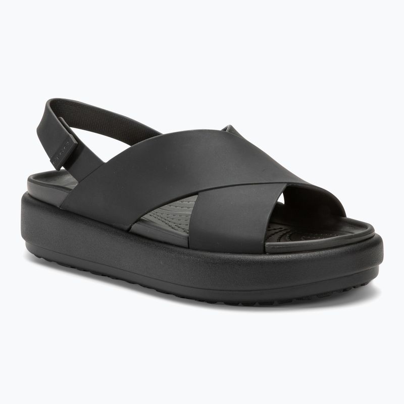 Crocs Brooklyn Luxe Cross Strap Damen Sandalen schwarz