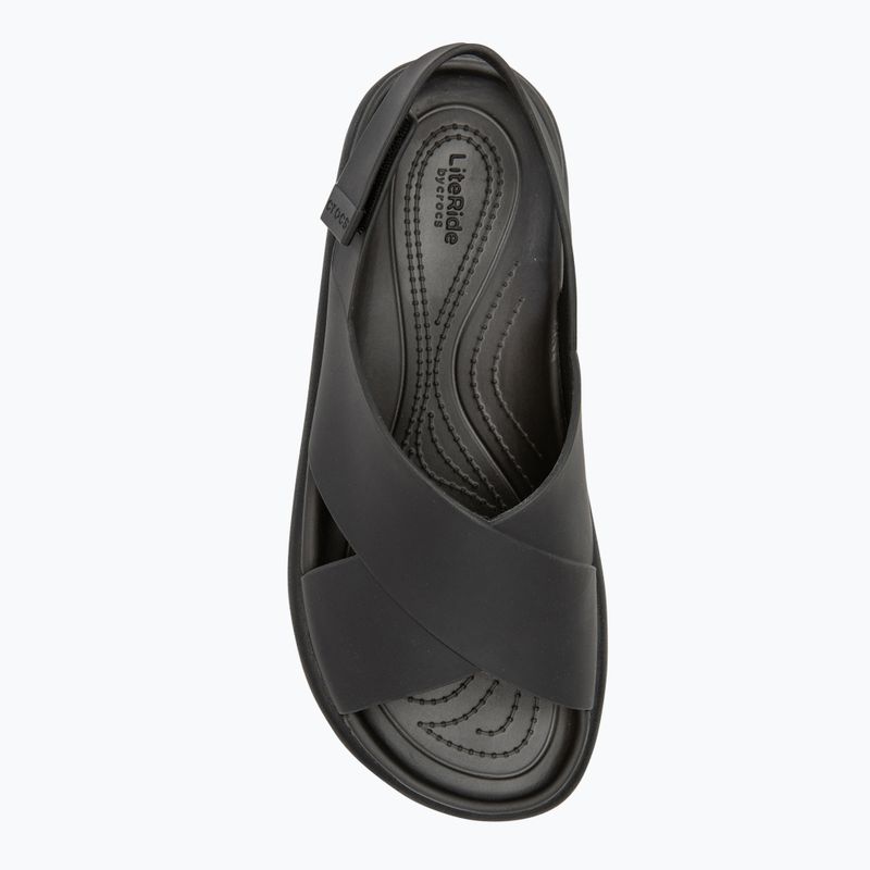 Crocs Brooklyn Luxe Cross Strap Damen Sandalen schwarz 5
