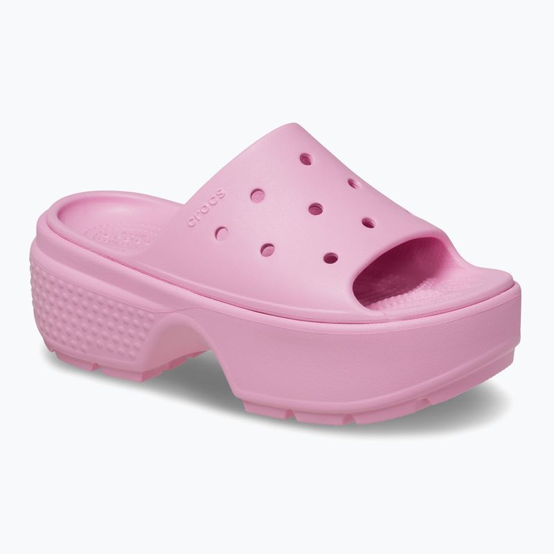 Crocs Stomp Slide Damen rosa Tweed-Flipflops 8