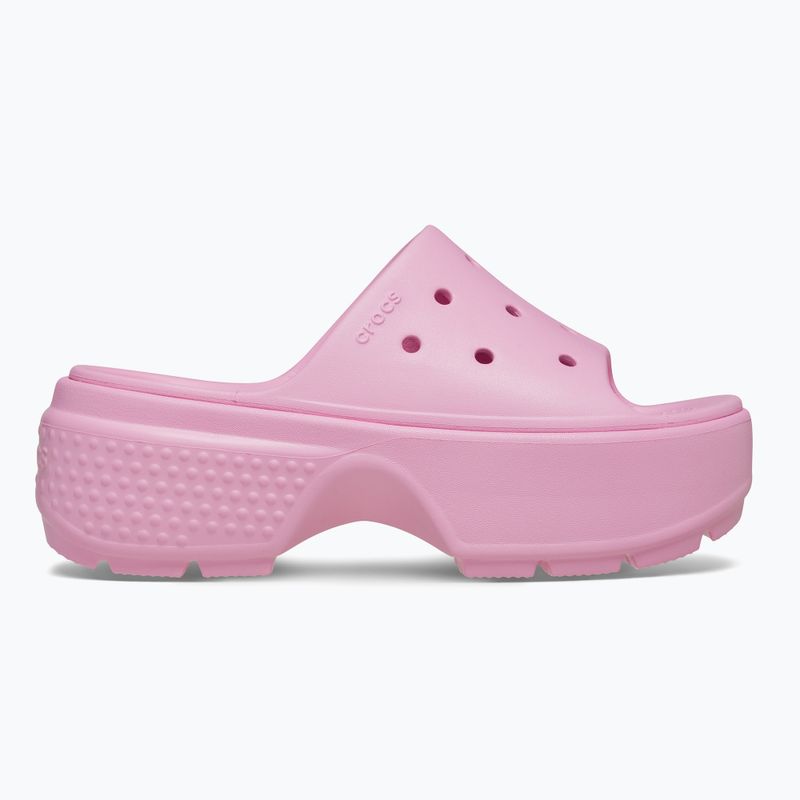 Crocs Stomp Slide Damen rosa Tweed-Flipflops 9