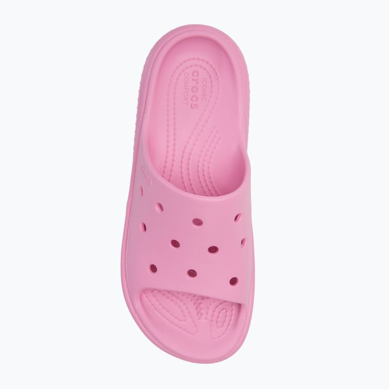 Crocs Stomp Slide Damen rosa Tweed-Flipflops 5