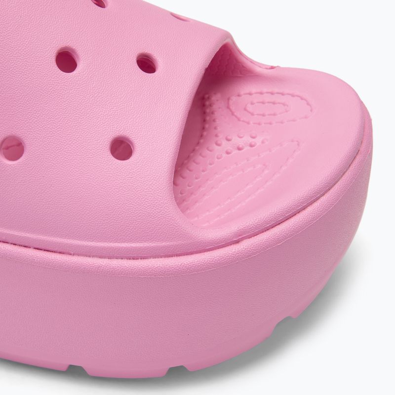 Crocs Stomp Slide Damen rosa Tweed-Flipflops 7