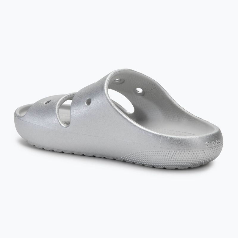 Crocs Classic Metallic Sandal V2 Flip Flops Silber 3