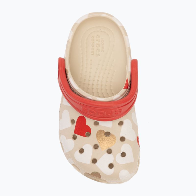 Crocs Classic Heart Print Clog Sandstein Kinder-Flip-Flops 6