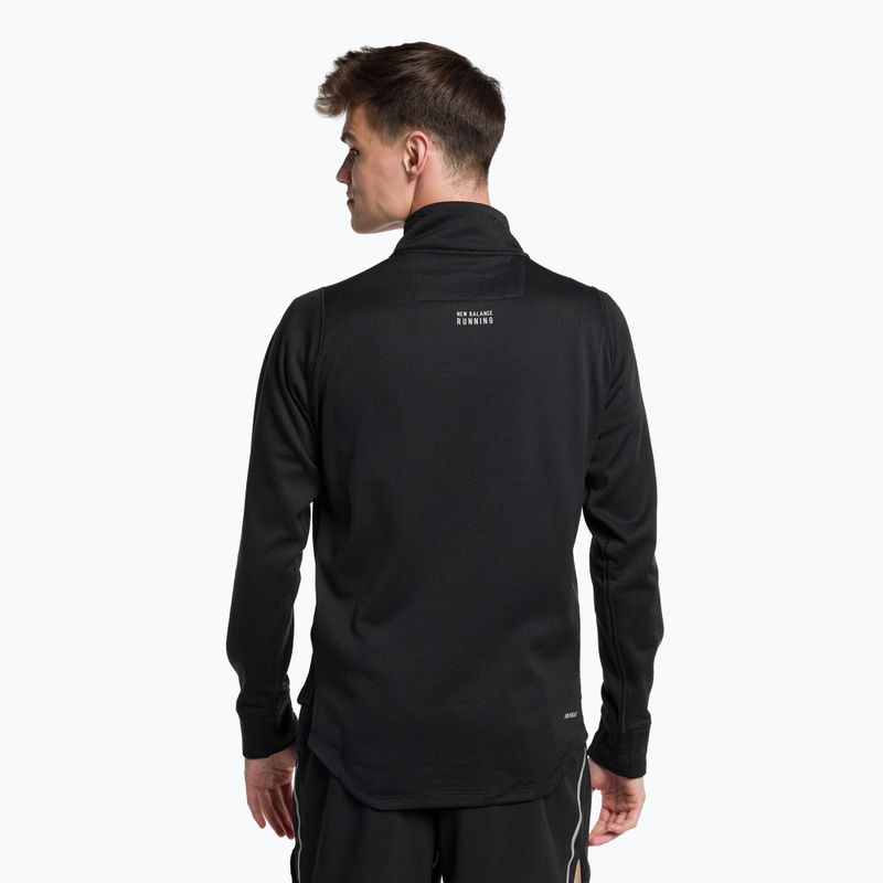 Herren Trainings-T-Shirt New Balance Top NB Heat Grid Half Zip schwarz NBMT23252BK 3