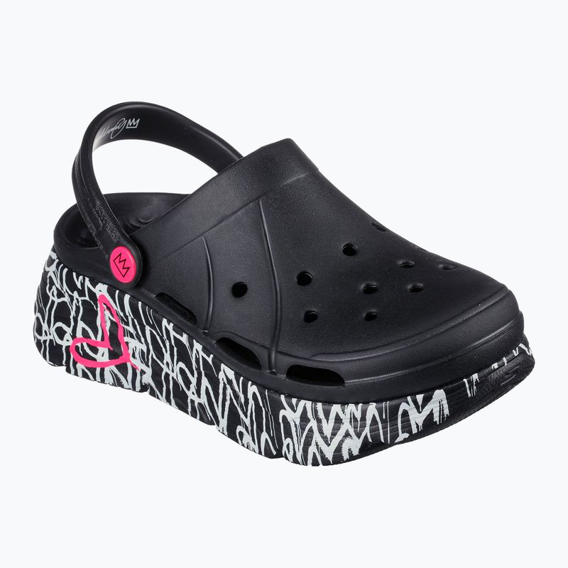 Badeschlappen Schlappen Damen SKECHERS JGoldcrown Max Cushioning Foamies Love True black 9