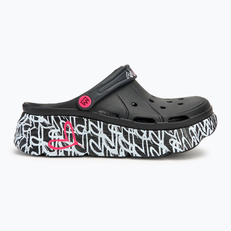 Badeschlappen Schlappen Damen SKECHERS JGoldcrown Max Cushioning Foamies Love True black 3