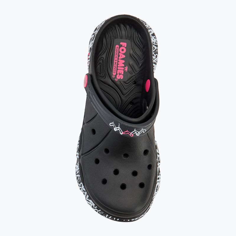 Badeschlappen Schlappen Damen SKECHERS JGoldcrown Max Cushioning Foamies Love True black 6