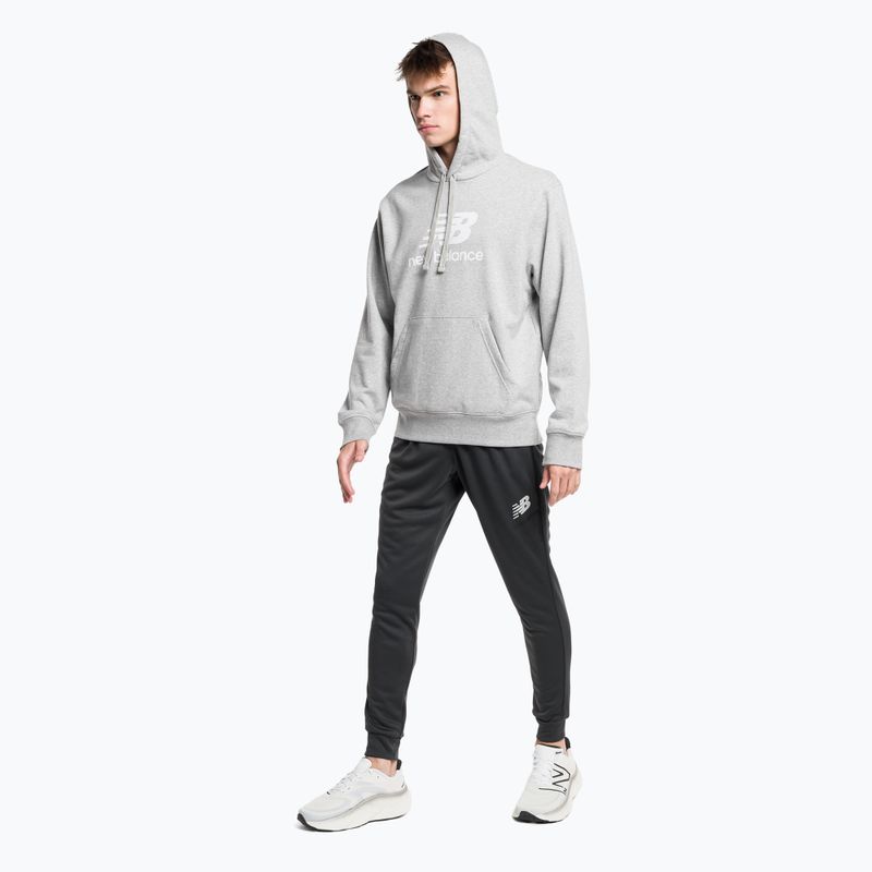 Herren Training Sweatshirt New Balance Essentials Stacked Logo French Terry Hoodie grau NBMT31537AG 2