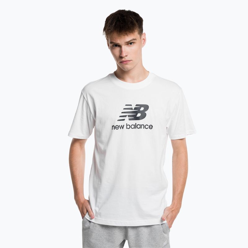 New Balance Essentials Stacked Logo Co Männer Training T-Shirt weiß NBMT31541WT