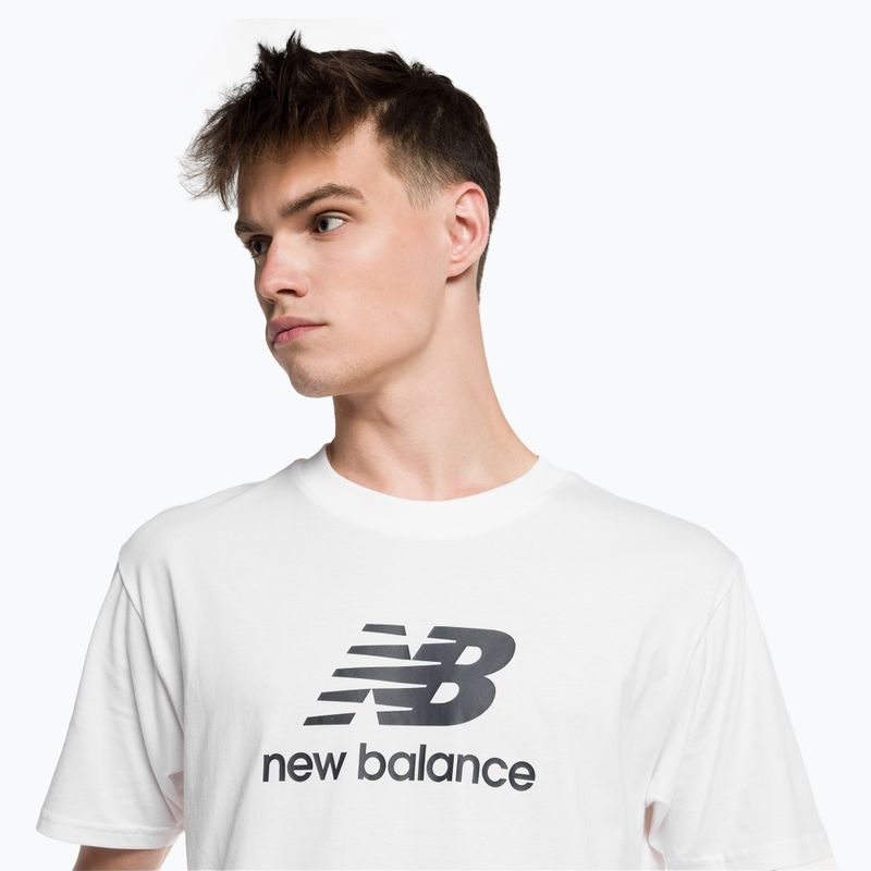 New Balance Essentials Stacked Logo Co Männer Training T-Shirt weiß NBMT31541WT 4