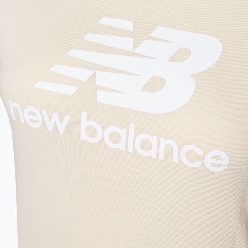 Damen New Balance Essentials Stacked Logo Co T-shirt beige NBWT31546 7