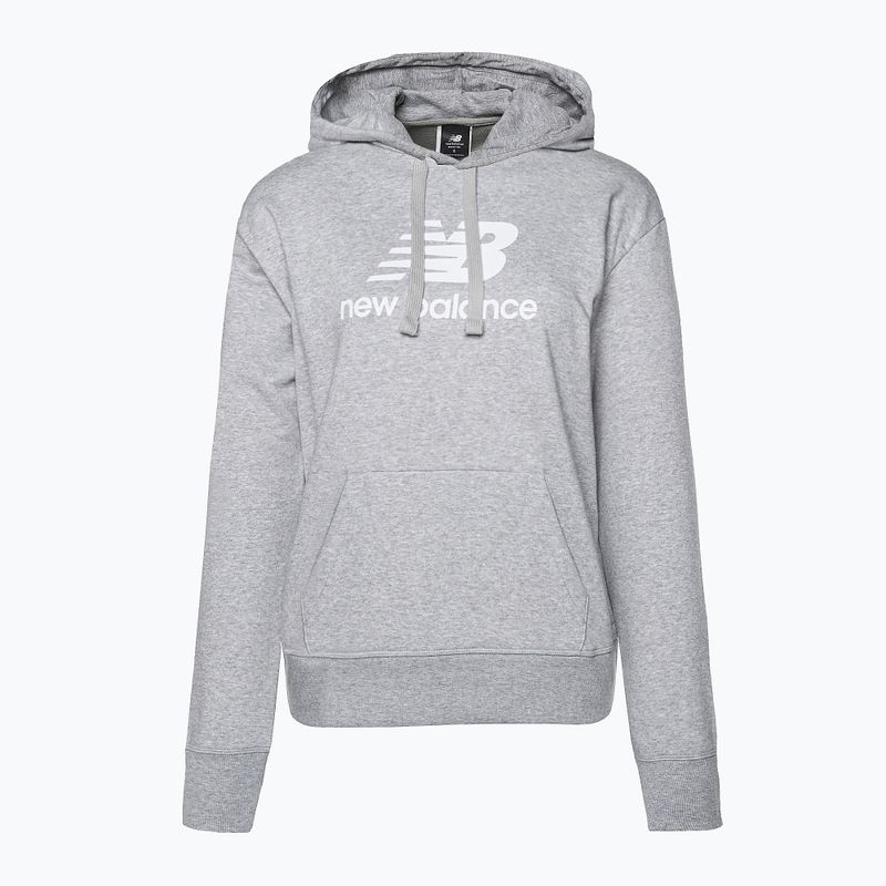 Damen Training Sweatshirt New Balance Essentials Stacked Logo French Terry Hoodie grau NBWT31533 5