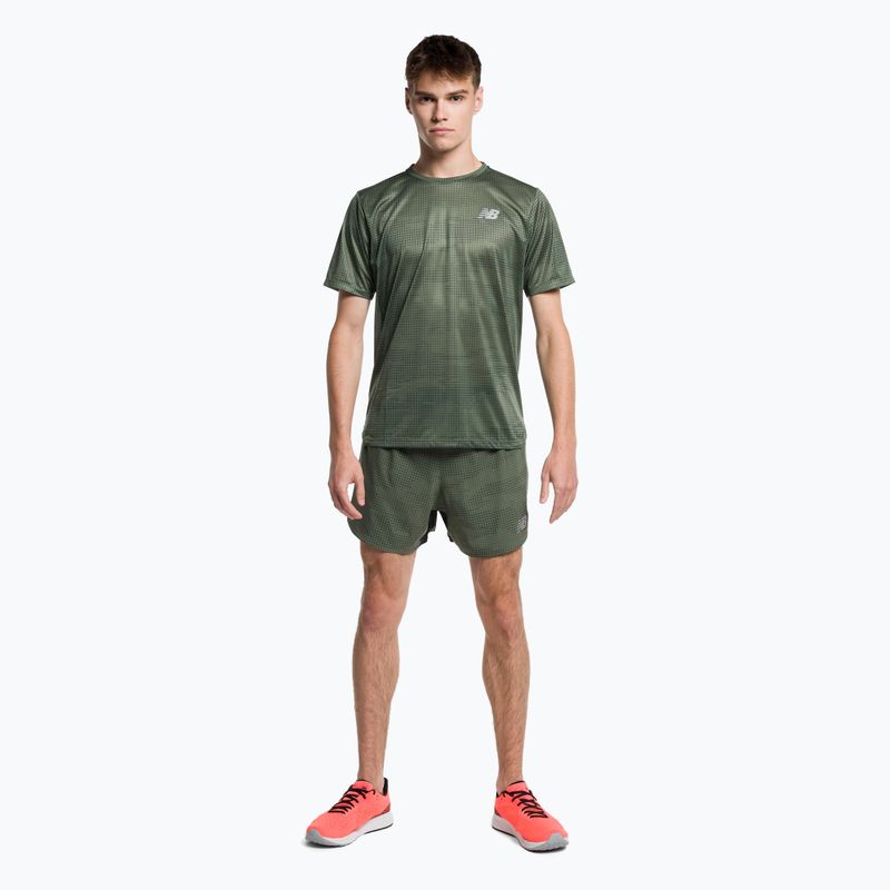 Herren New Balance gedruckt Auswirkungen laufen 5" grün Laufshorts MS21269DON 2