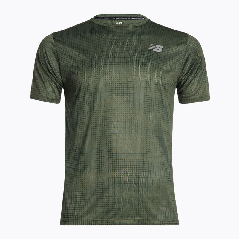 Herren New Balance Top Printed Impact Run SS Laufshirt Grün NBMT21263DON 6