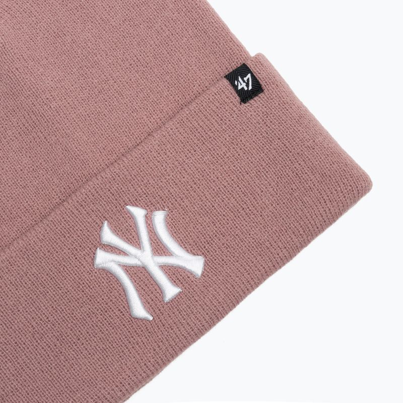 Wintermütze 47 Brand MLB New York Yankees Haymaker mauve 3
