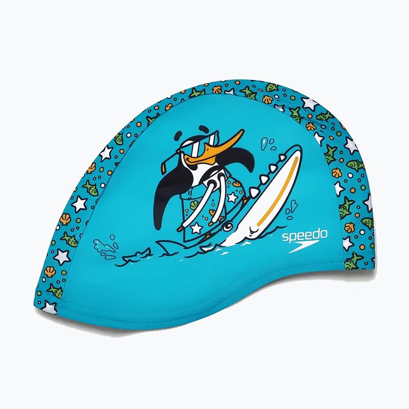 Speedo Bedruckte Polyester Badekappe blau/grün 2