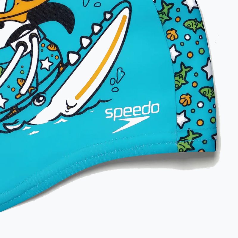 Speedo Bedruckte Polyester Badekappe blau/grün 3