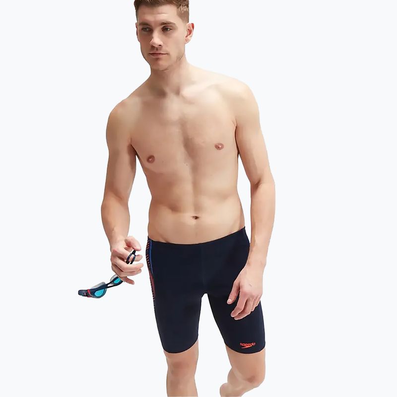 Herren Bademode Speedo Tech Panel navy/orange 14