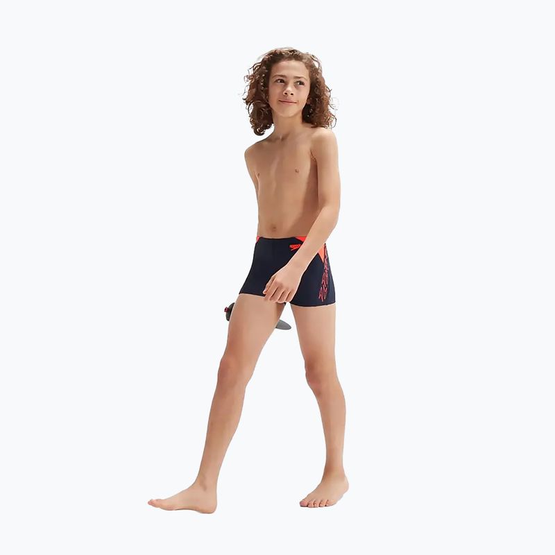 Speedo Hyper Boom Logo Splice Kinder-Badehose navy/orange 11