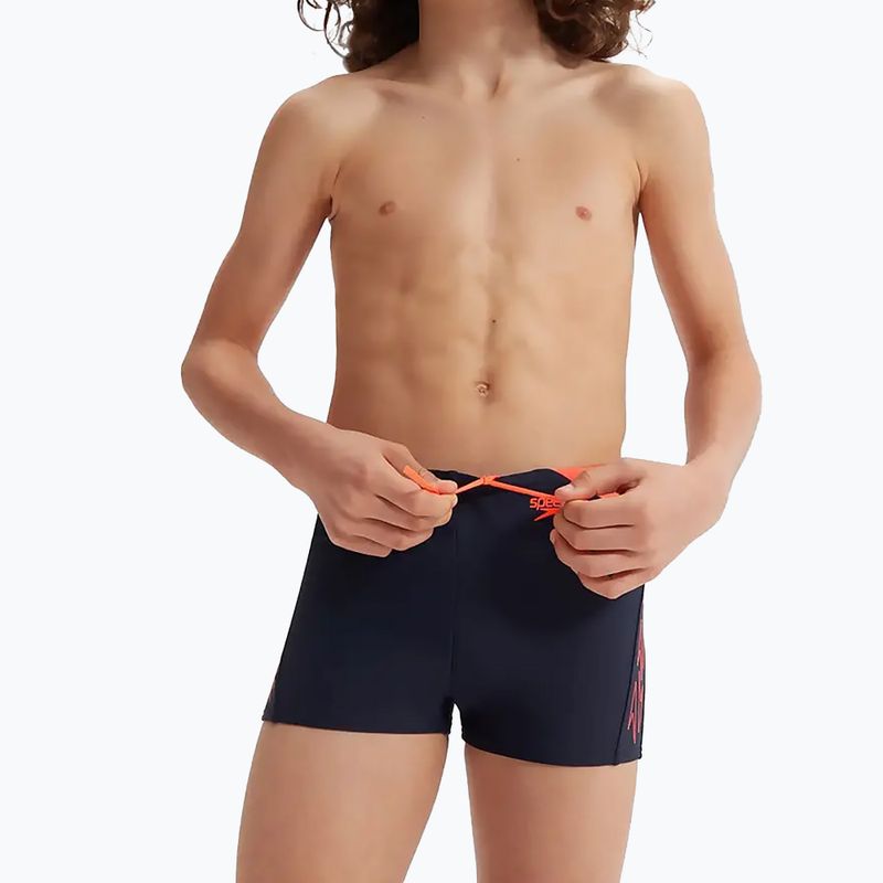 Speedo Hyper Boom Logo Splice Kinder-Badehose navy/orange 13