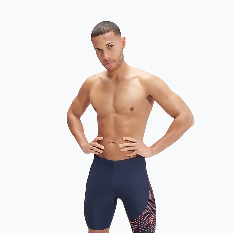 Herren Badehose Speedo Medley Logo navy/orange 7