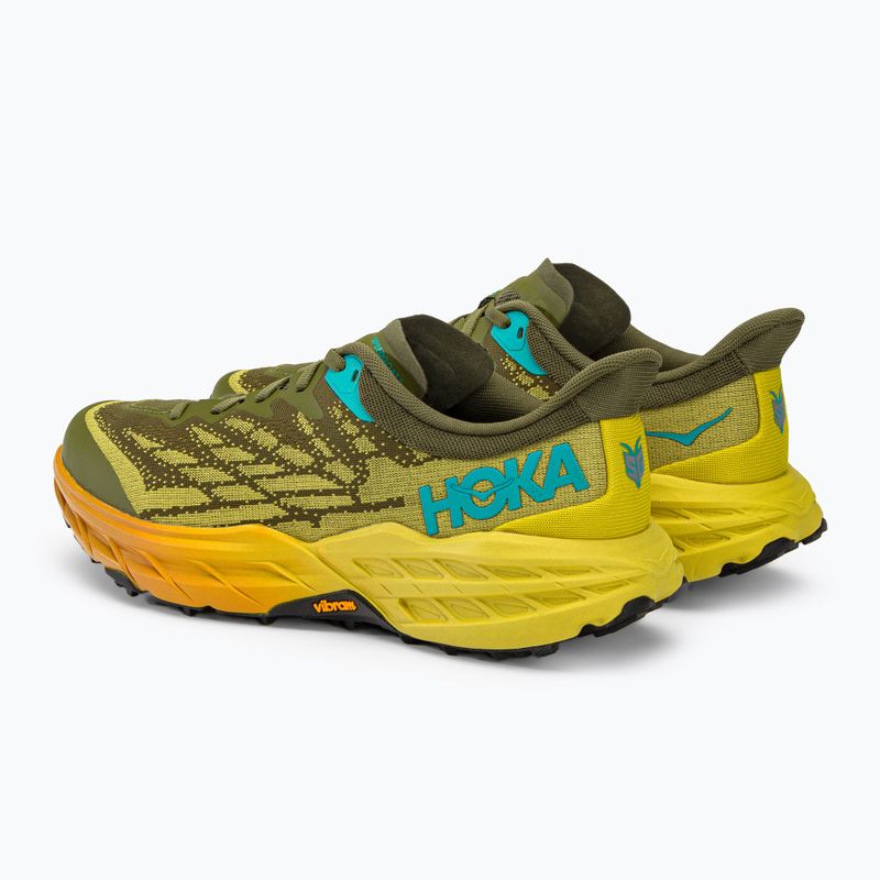 HOKA Speedgoat 5 Herren Laufschuhe grün-gelb 1123157-APFR 4