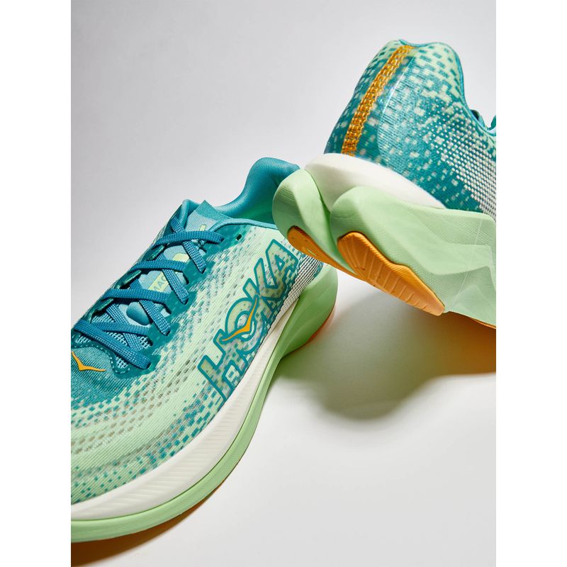 Herren Laufschuhe HOKA Mach X ocean mist/lime glow 23