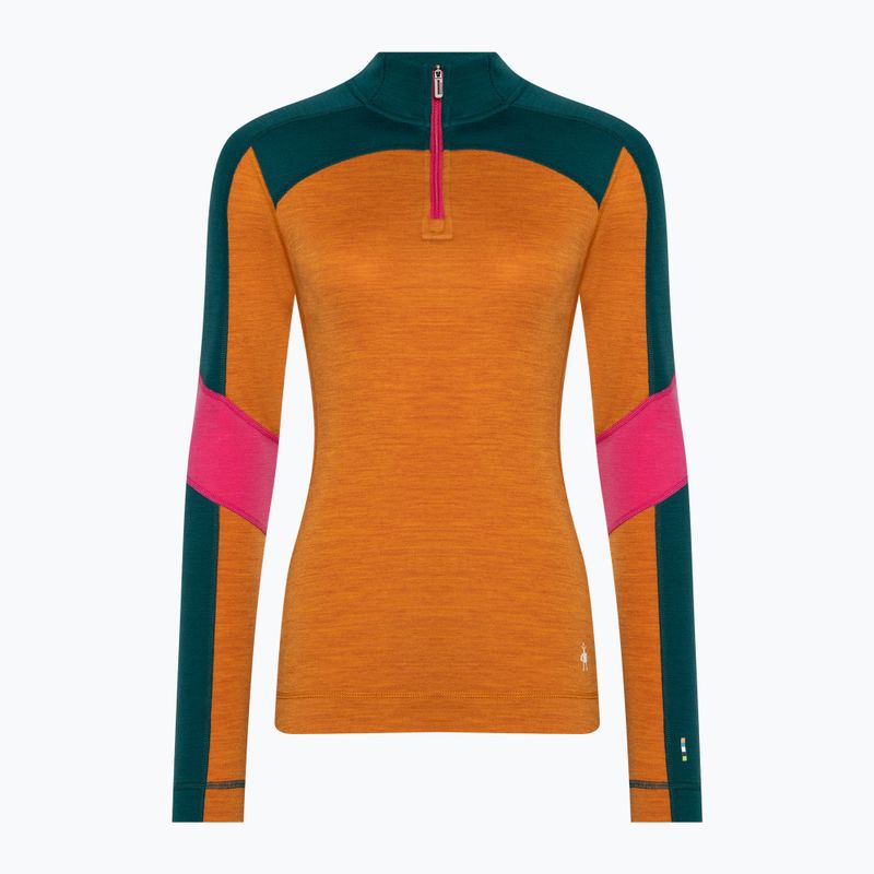 Damen-Thermoaktivshirt Smartwool Merino Baselayer Colorblock 1/4 Zip Boxed marmalade heather 3