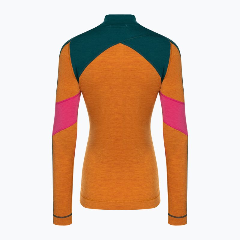 Damen-Thermoaktivshirt Smartwool Merino Baselayer Colorblock 1/4 Zip Boxed marmalade heather 4