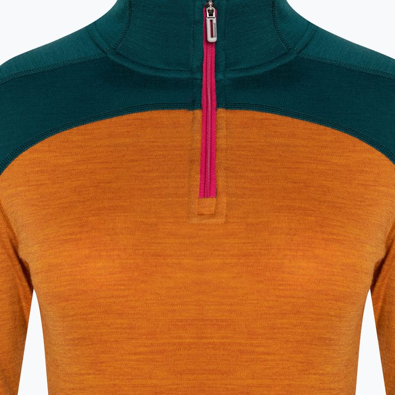 Frauen Smartwool Merino Baselayer Colorblock thermische Langarm 1/4 Zip Boxed Marmelade 5