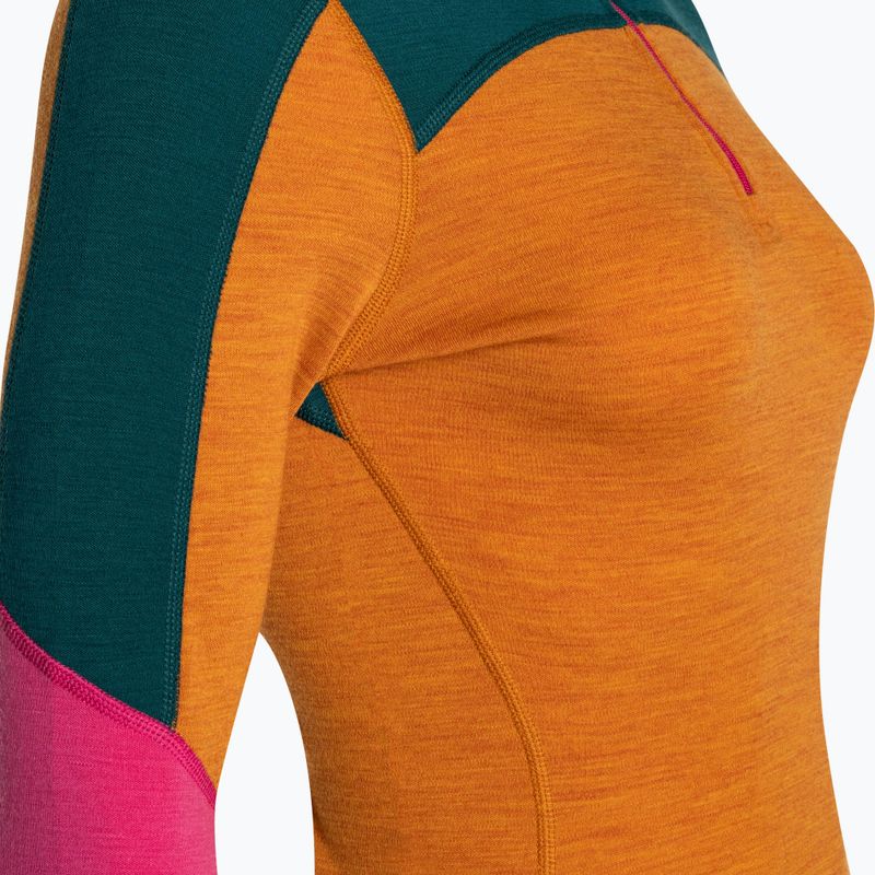 Damen-Thermoaktivshirt Smartwool Merino Baselayer Colorblock 1/4 Zip Boxed marmalade heather 7