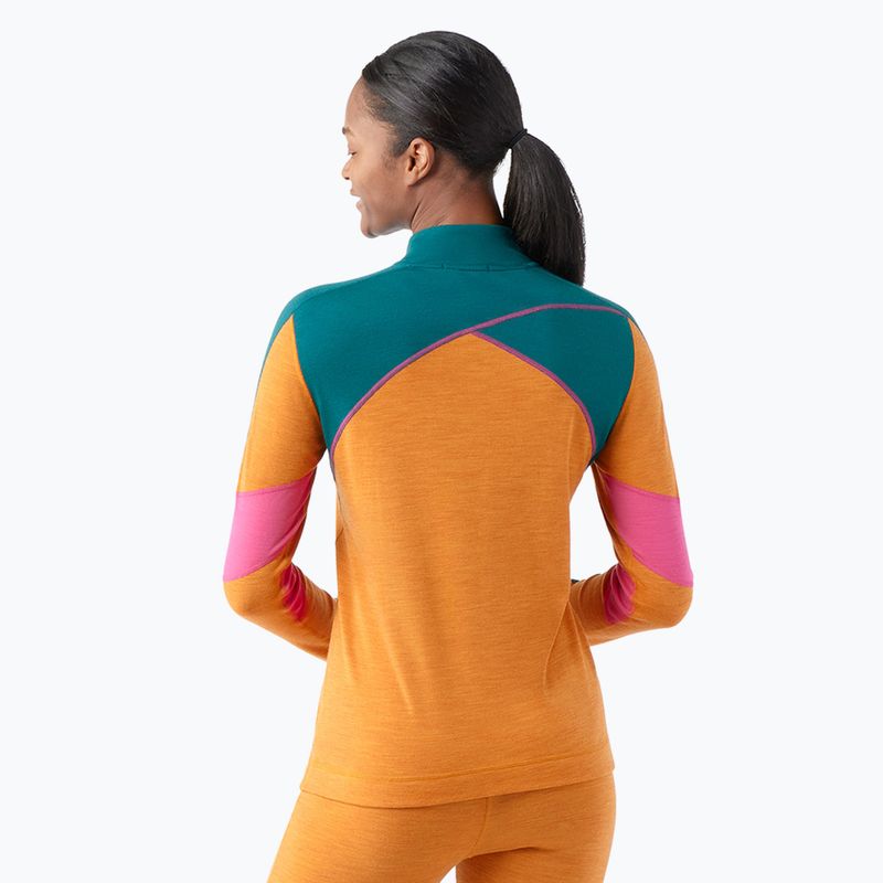 Frauen Smartwool Merino Baselayer Colorblock thermische Langarm 1/4 Zip Boxed Marmelade 2