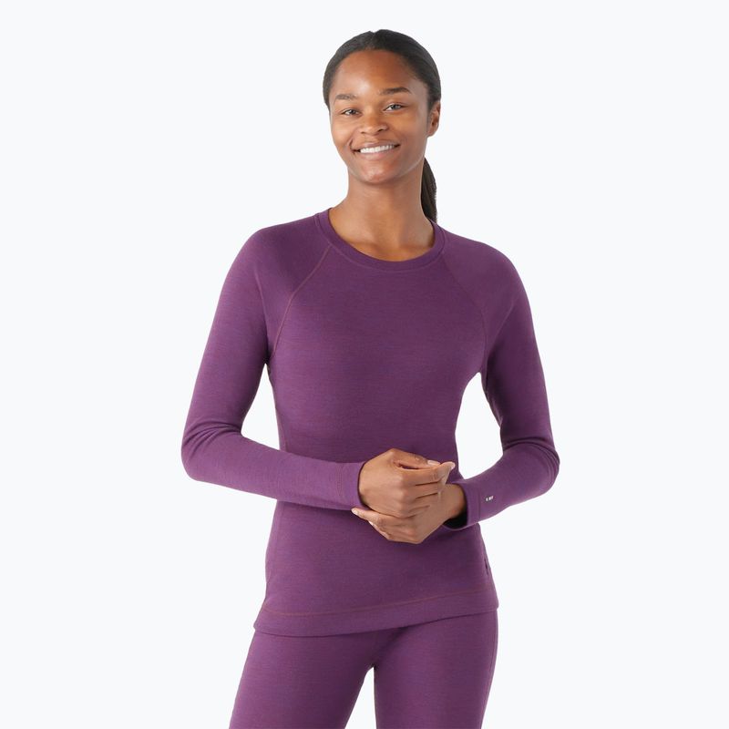 Damen Smartwool Merino 250 Baselayer Crew Boxed Thermo-Longsleeve lila iris heather