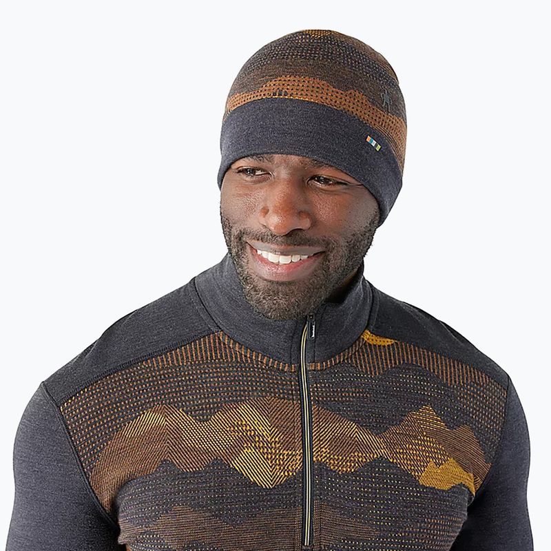 Smartwool Merino Reversible Cuffed Holzkohle mtn scape cap