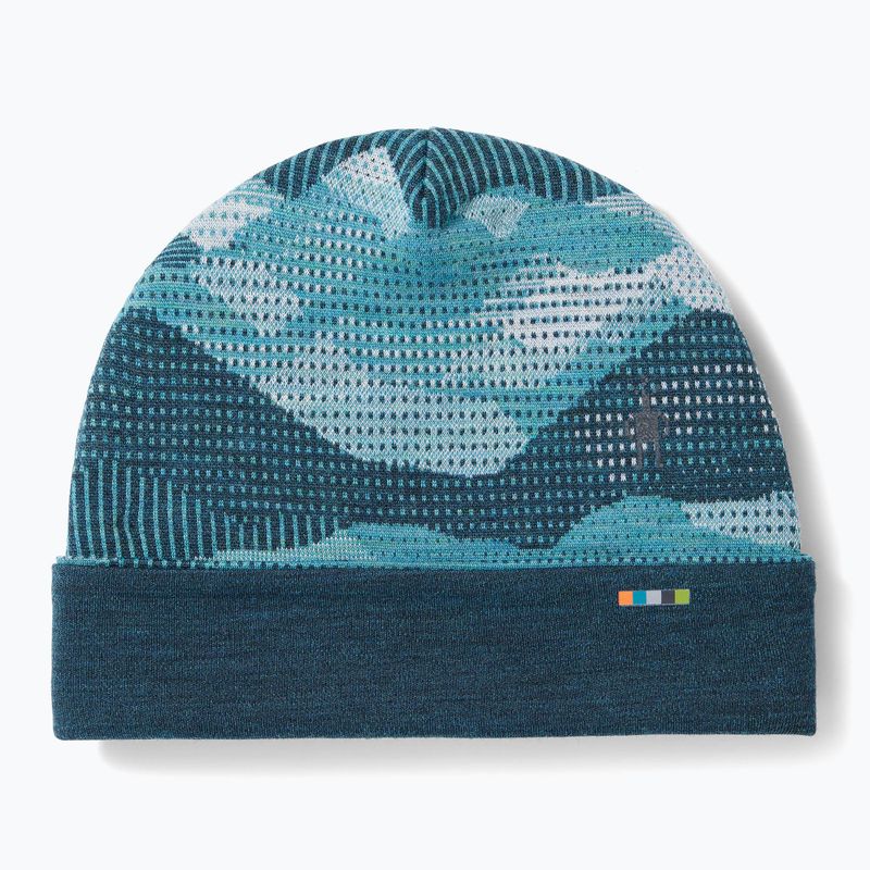 Smartwool Merino Reversible Cuffed Mütze twilight blue mtn scape