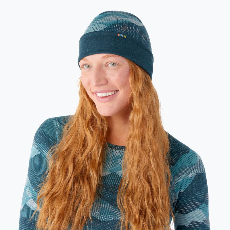 Smartwool Merino Reversible Cuffed Mütze twilight blue mtn scape