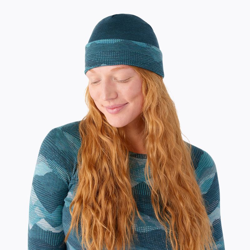 Smartwool Merino Reversible Cuffed Mütze twilight blue mtn scape