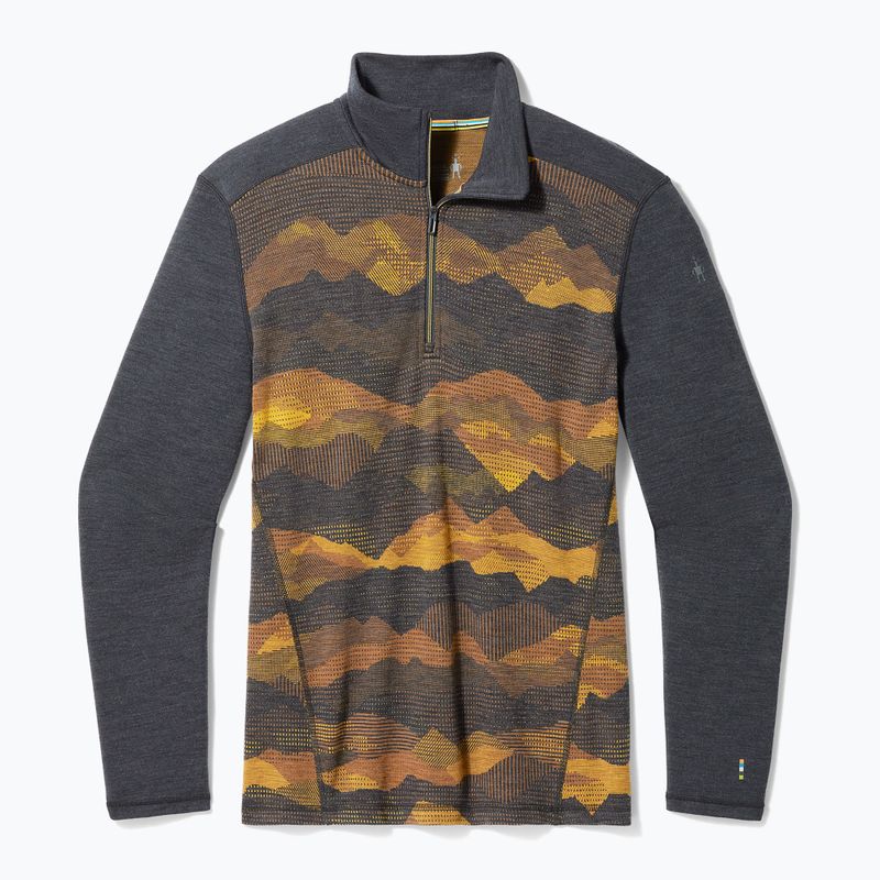 Herren Smartwool Merino 250 Baselayer 1/4 Zip boxed thermal longsleeve charcoal mtn scape 3