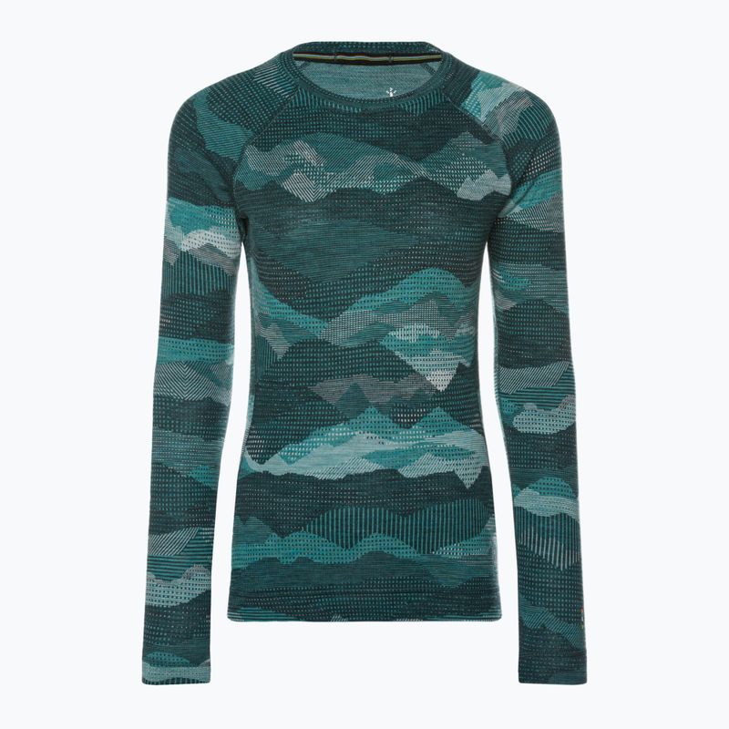 Damen Smartwool Merino 250 Baselayer Crew Boxed Thermo-T-Shirt twilight blue mtn scape 3