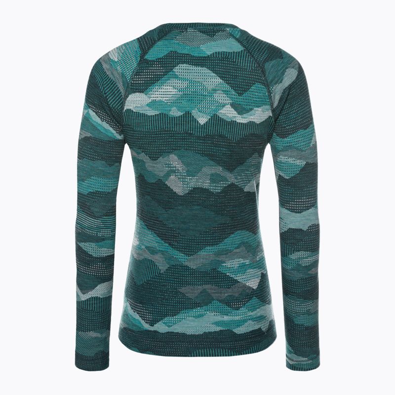 Damen Smartwool Merino 250 Baselayer Crew Boxed Thermo-T-Shirt twilight blue mtn scape 4